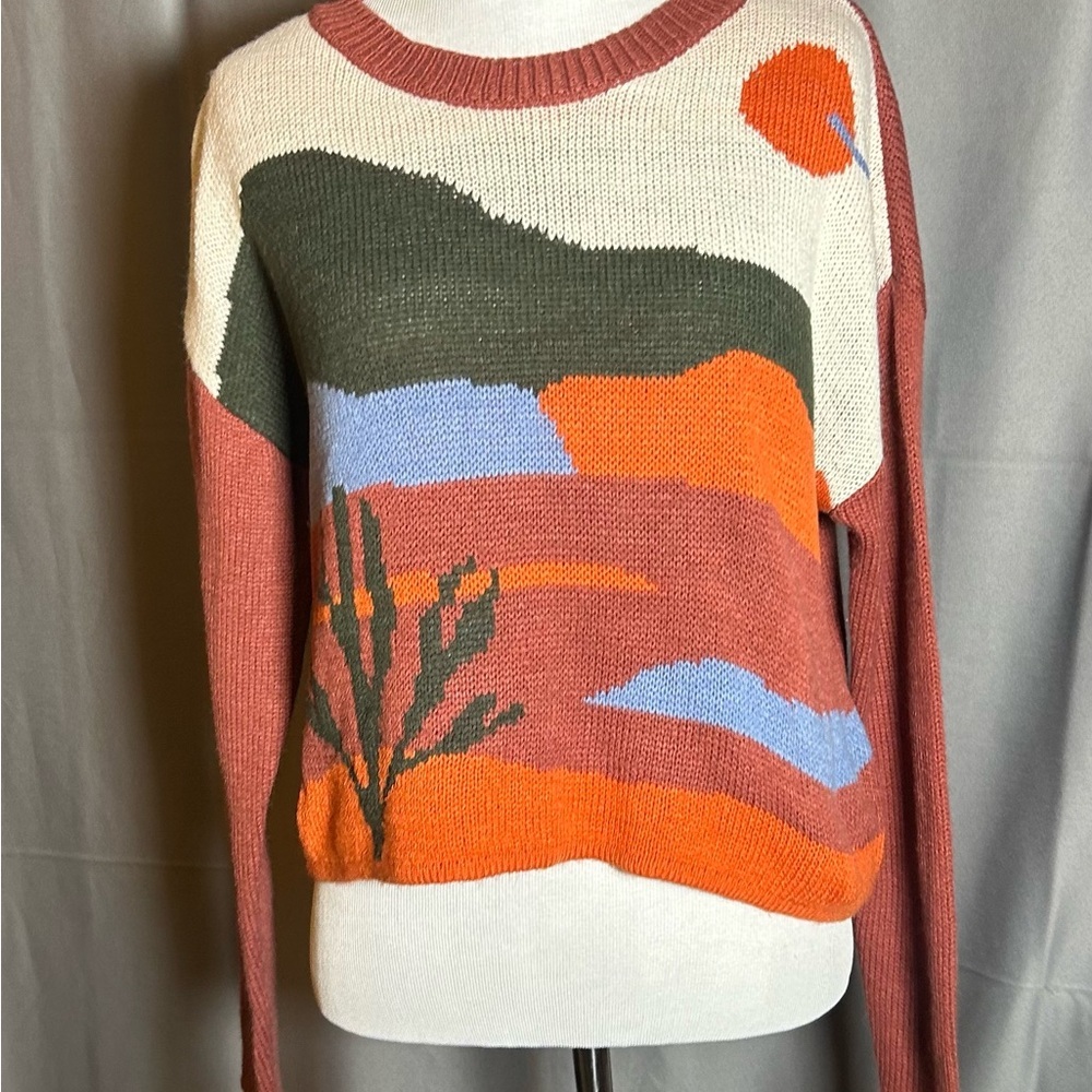 Madden NYC Scenic Desert Landscape Sweater - Picture 2 of 4